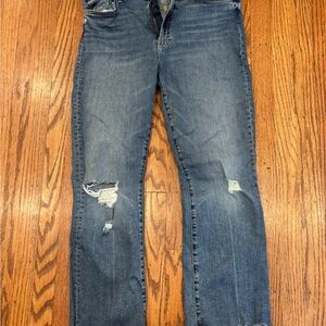 MOTHER Blue Distressed Jeans